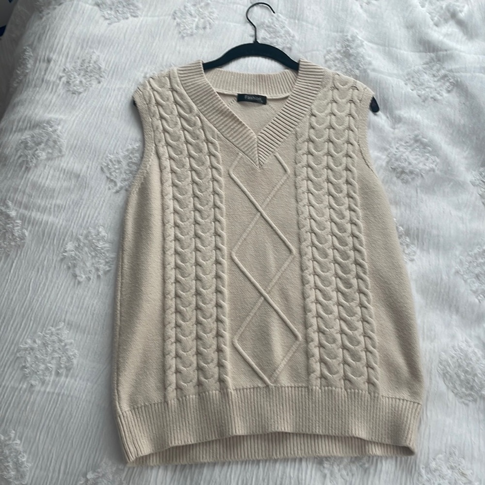 Tan Sweater Vest Size Medium